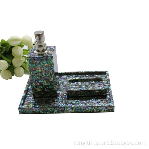 Handmade Paua Shell Hotel Bathroom Set for Luxury Hotel